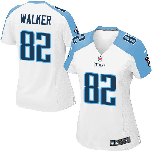 Women's Limited Delanie Walker Nike Jersey White Road - #82 NFL Tennessee Titans